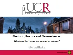 Rhetoric, Poetics and Neuroscience: