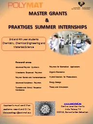 MASTER GRANTS &  PRAKTIGES SUMMER INTERNSHIPS