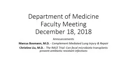 Department of Medicine Faculty Meeting