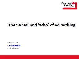 The ‘What’ and ‘Who’ of Advertising