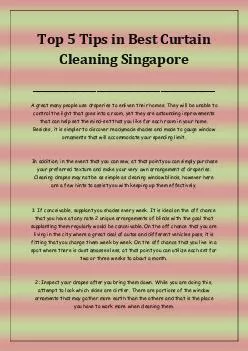 Top 5 Tips in Best Curtain Cleaning Singapore