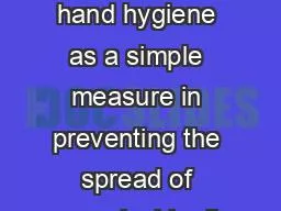 Public awareness of hand hygiene as a simple measure in preventing the spread of communicable disea