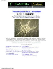 Branches on the Tree of Life Programs ECHINODERMS Writ