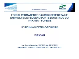 FÓRUM PERMANENTE DAS MICROEMPRESAS E