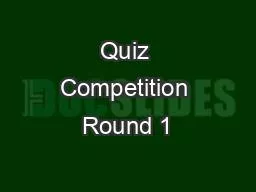 Quiz Competition Round 1