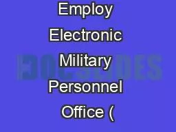 Employ Electronic Military Personnel Office (