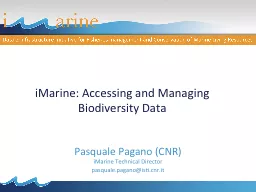 iMarine: Accessing and Managing Biodiversity Data
