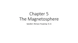 Chapter 5  The Magnetosphere