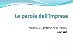 PPT-Le parole dell’impresa