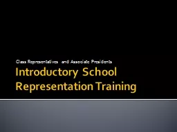 Introductory School Representation Training