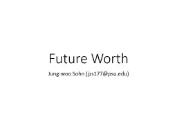 Future Worth and Annual Worth