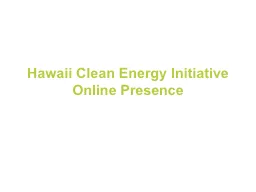Hawaii Clean Energy Initiative