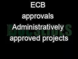 ECB approvals Administratively approved projects