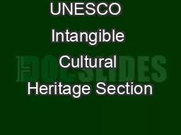 UNESCO  Intangible Cultural Heritage Section