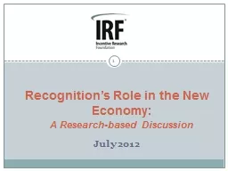 1 Recognition’s Role in the New Economy: