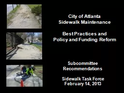 City of Atlanta  Sidewalk Maintenance