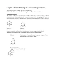 Chapter  Stereochemistry of Alkanes and Cycloalkanes S