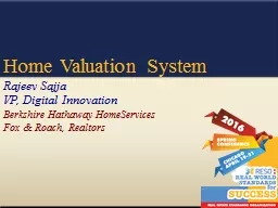 Home Valuation System Rajeev Sajja