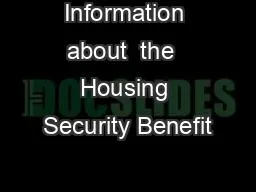 Information about  the  Housing Security Benefit