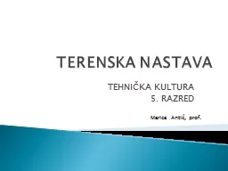 TERENSKA NASTAVA TEHNIČKA KULTURA