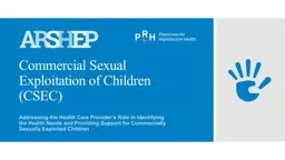 Commercial Sexual Exploitation of Children (CSEC)