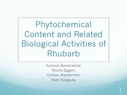 PPT-Phytochemical Content and Related Biological Activities of Rhubarb