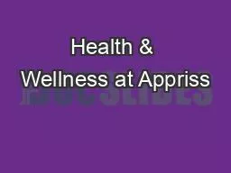 Health & Wellness at Appriss