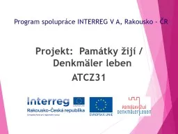 Program spolupráce INTERREG V A, Rakousko – ČR
