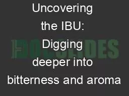 Uncovering the IBU: Digging deeper into bitterness and aroma