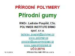 PPT-PŘÍRODNÍ POLYMERY PŘF MU 4 2013