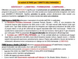 Le azioni di FMSI per i DIRITTI DELL’INFANZIA