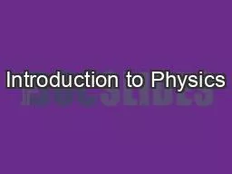 Introduction to Physics