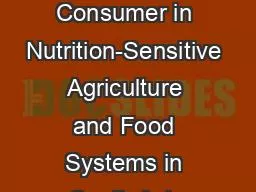 Putting the Lens on the Consumer in Nutrition-Sensitive Agriculture and Food Systems in