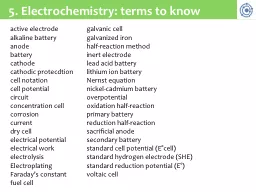 5. Electrochemistry: terms to know