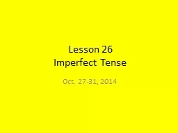 PPT-Lesson 26 Imperfect Tense