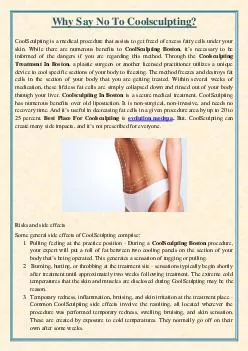 Why Say No To Coolsculpting?