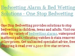 Bedwetting Alarm & Bed Wetting Solutions - One Stop Bedwetting