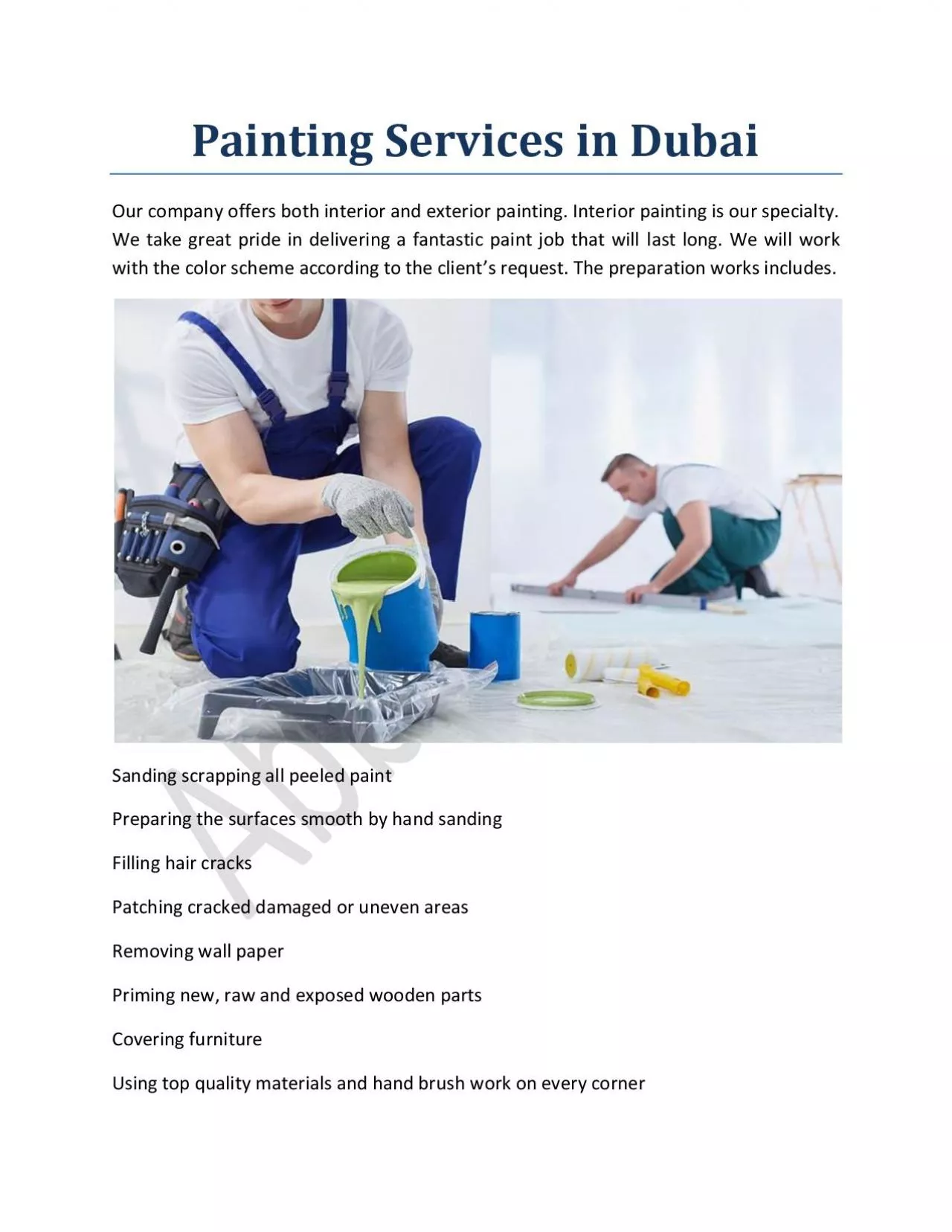 PDF-Painting Services in Dubai