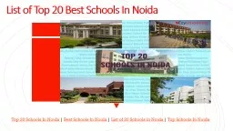 List of Top 20 Schools In Noida