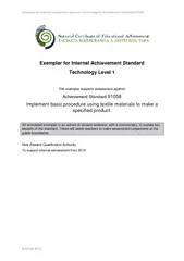 Exemplar for i nternal assessment resource Technology