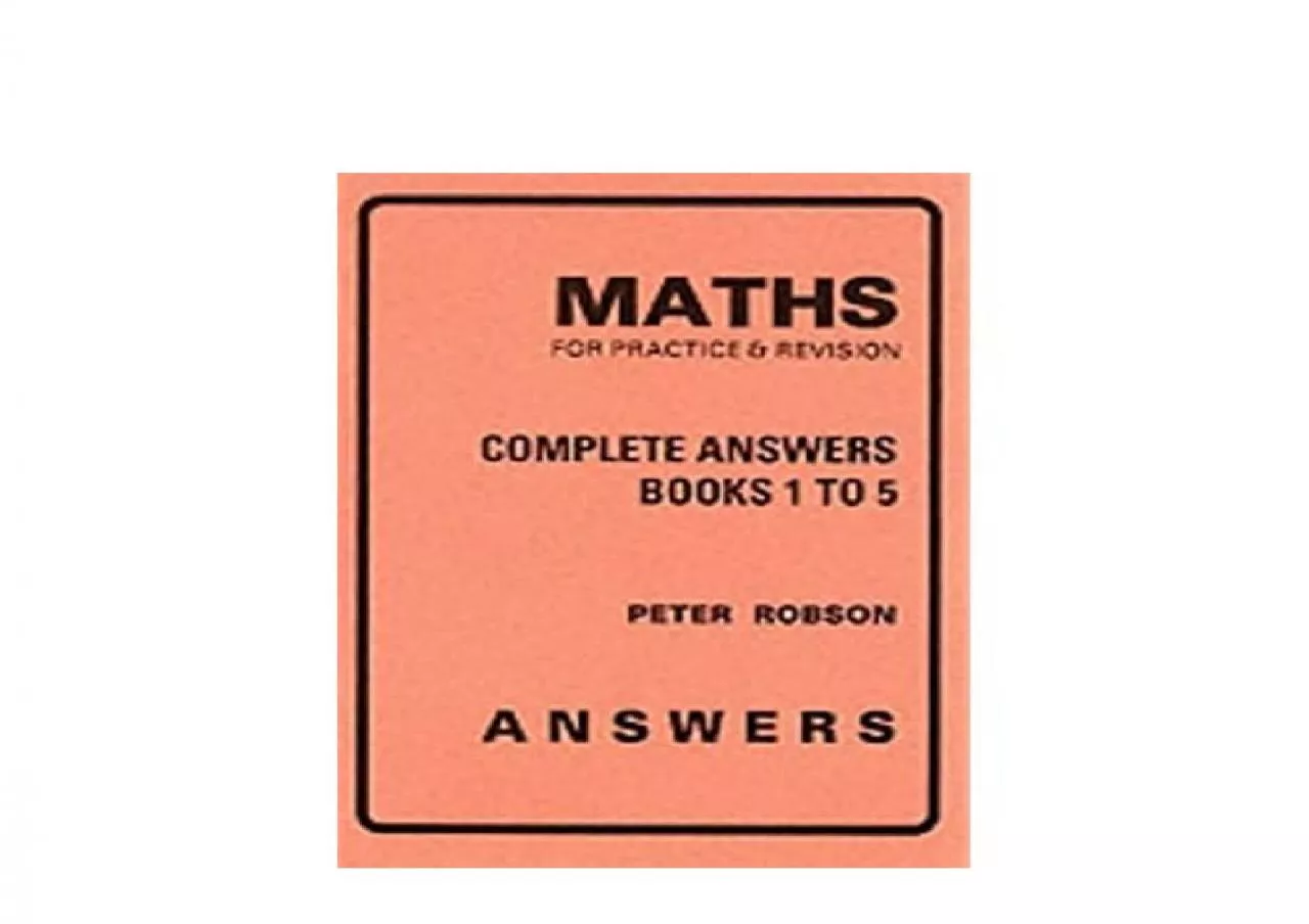 PDF-EPUB FREE Maths for Practice and Revision Complete Answers