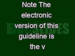 Note The electronic version of this guideline is the v
