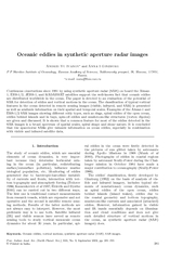 Oceanic eddies in synthetic aperture radar images Andr