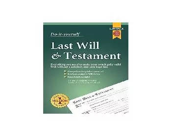 EPUB FREE  Last Will  Testament Kit Do It Yourself Kit