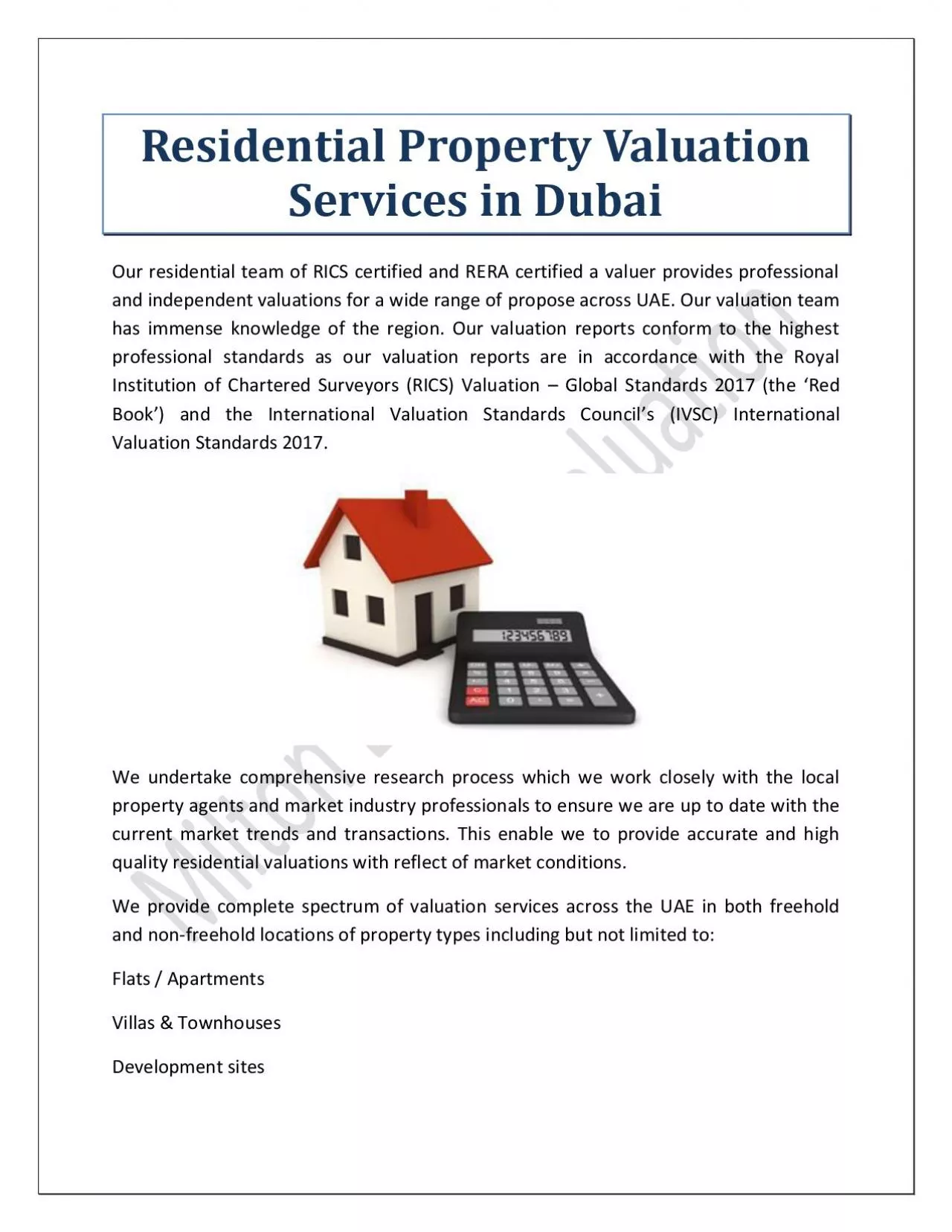 PDF-Residential Property Valuation Services Dubai