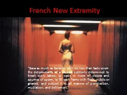 French New Extremity “Bava as much as Bataille,