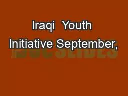 Iraqi  Youth Initiative September,