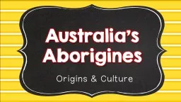 Australia’s Aborigines