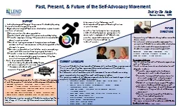 Past, Present, & Future of the Self-Advocacy Movement