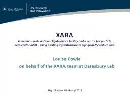 XARA A medium-scale national light-source facility and a centre for particle accelerator R&D 